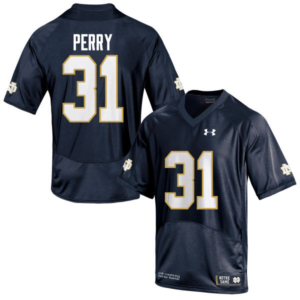 Men #31 Spencer Perry Notre Dame Fighting Irish College Football Jerseys-Navy Blue - Click Image to Close